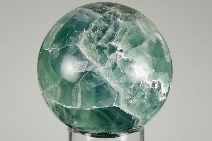 Polished Green & Purple Fluorite Sphere - Mexico #193295